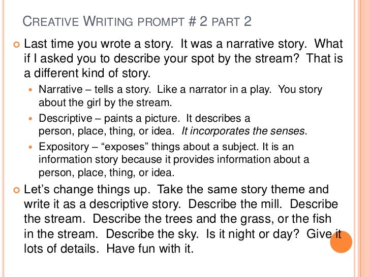 Creative writing topics for high schoolers