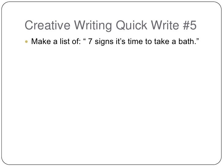 Creative Writing Quick Writes Prompts