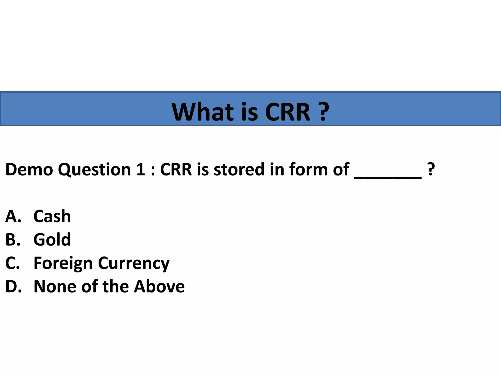 CRR Rate PPT Crr rate ppt