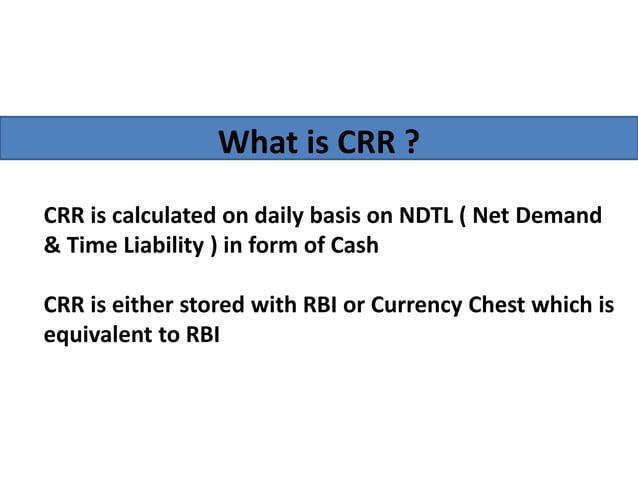 CRR Rate | PPT