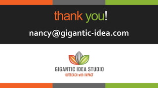 thank you!
nancy@gigantic-idea.com
 
