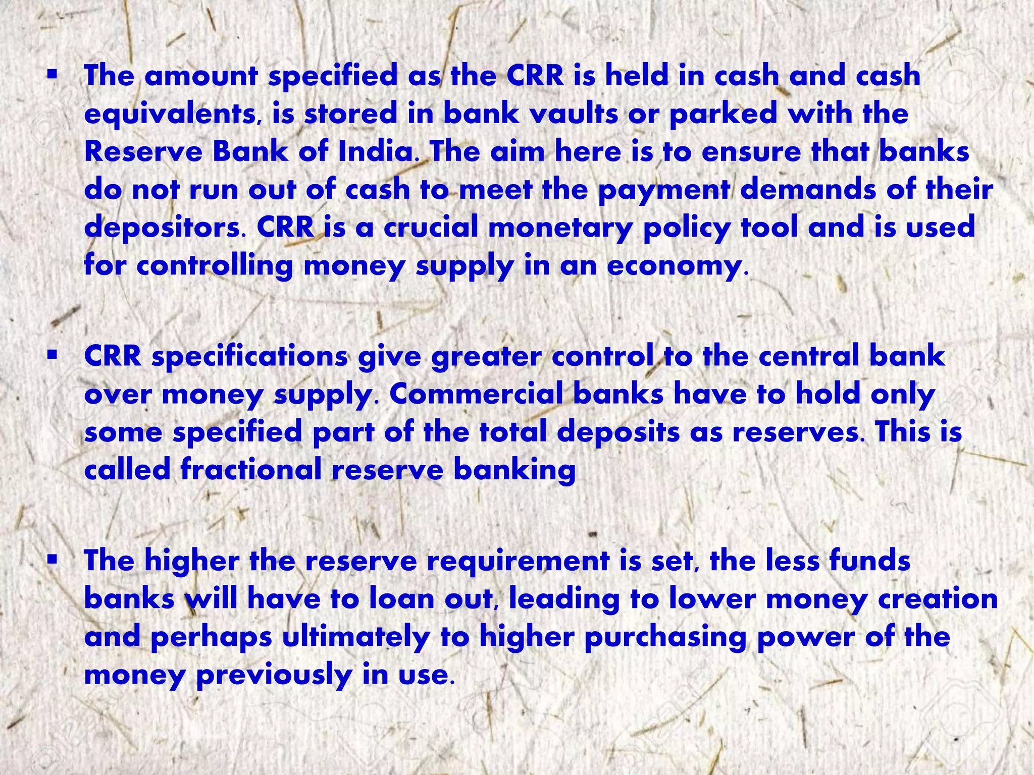 Crr and slr management | PPTX