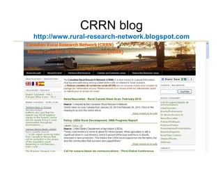 CRRN blog
http://www.rural-research-network.blogspot.com
 