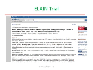 ELAIN Trial
Prof. Yasse Abdelhamid
 