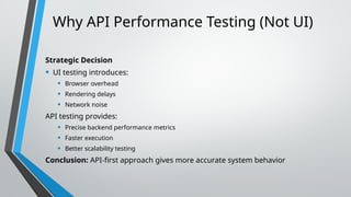 API Performance Testing Strategy and Real User Simulation | PPTX