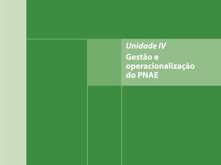 Unidade IV
Gestão e
operacionalização
do PNAE
 