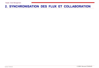 Supply Chain Management
Cabinet TANOUS © 2009 Bernard TANOUS
2. SYNCHRONISATION DES FLUX ET COLLABORATION
 