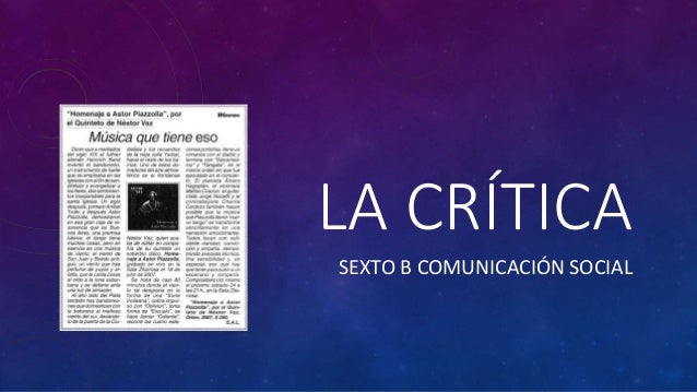 LA CRITICA PERIODISTICA PDF LA CRITICA PERIODISTICA PDF