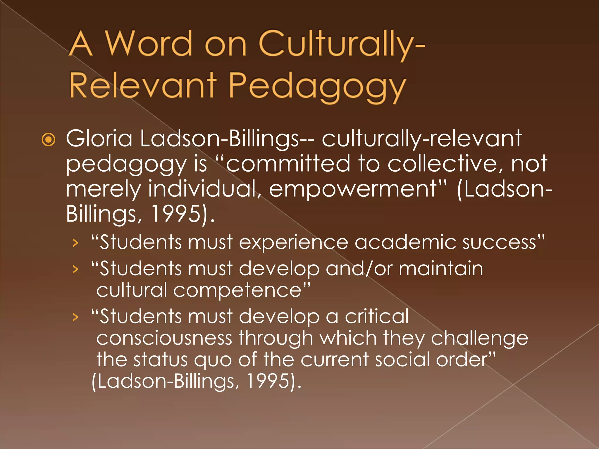 Principle of the "price of racial remedies" no civil rights support if it threatens superior social status of Whites  DelgadoInsistence on naming our own