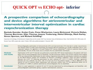 QUICK OPT vs ECHO opt- inferior
 