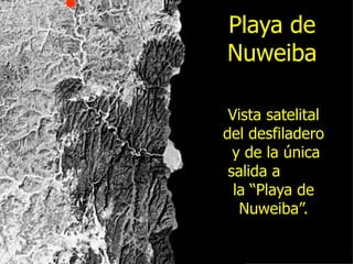 Playa de Nuweiba Vista satelital del desfiladero  y de la única salida a  la “Playa de Nuweiba”. 