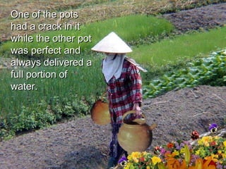 One of the pots had a crack in it while the other pot was perfect and always delivered a full portion of water.  