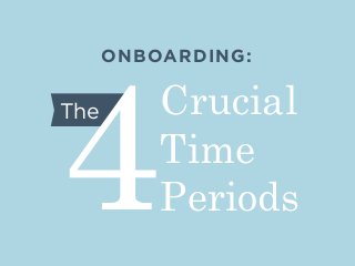 ONBOARDING:
Crucial
Time
Periods
The
4
 