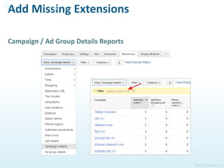 ©2015 ROI Revolution, Inc.
Add Missing Extensions
Sitelinks Callouts
Locations Reviews
 