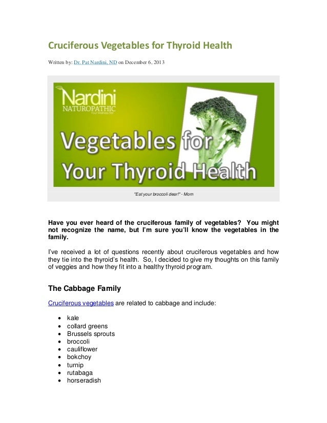 Cruciferous Vegetables for Thyroid Health