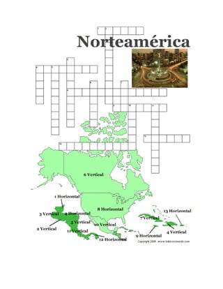 Crucigrama america del norte