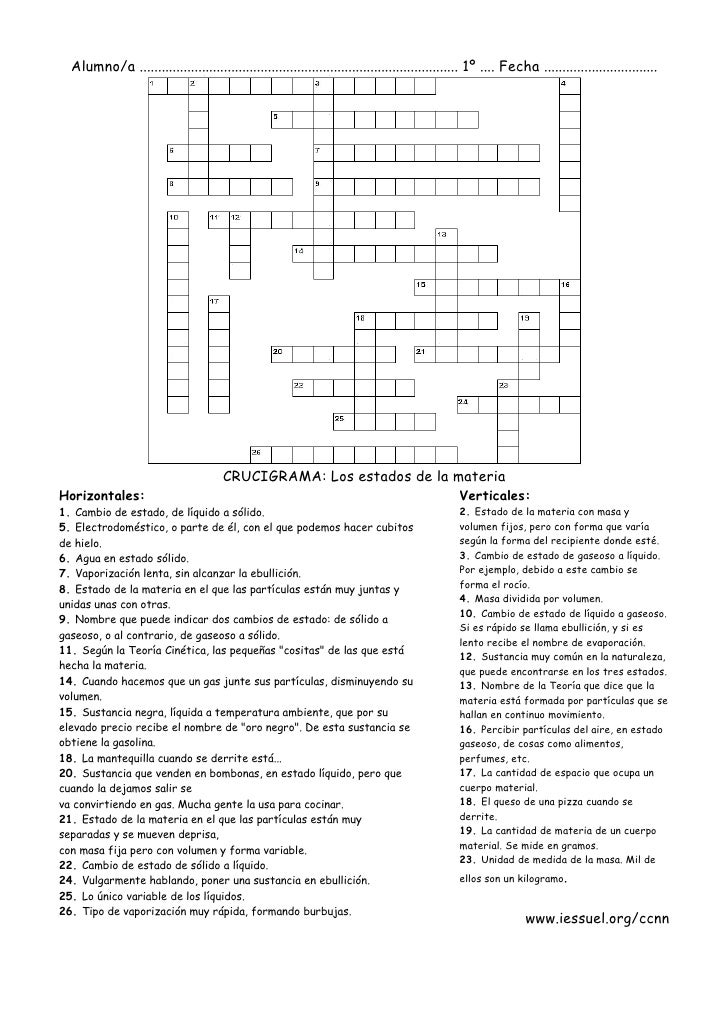 preguntas faciles de quimica crucigrama de estados de la materia preguntas faciles de quimica crucigrama de estados de la materia