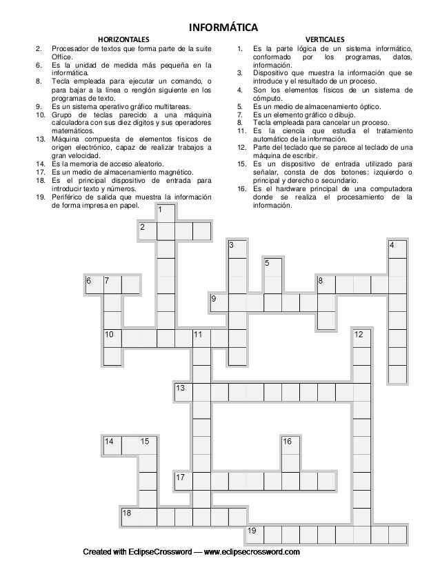 preguntas basicas sobre computacion crucigrama inform 225 tica preguntas basicas sobre computacion crucigrama inform 225 tica