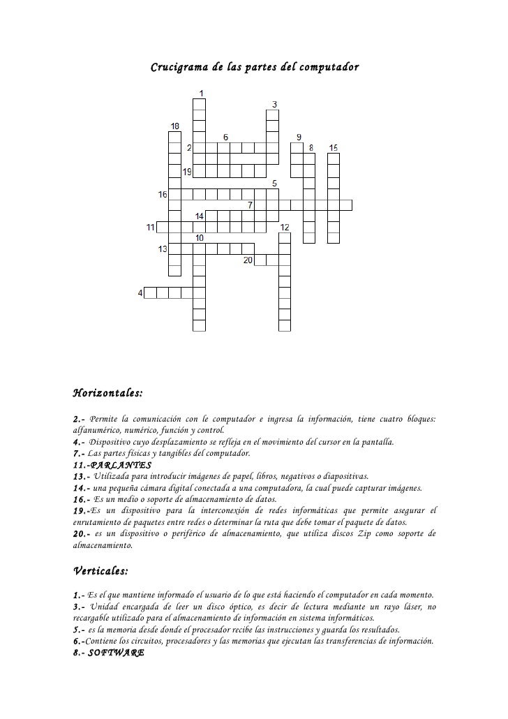 preguntas dificiles de informatica crucigrama partes del computador preguntas dificiles de informatica crucigrama partes del computador