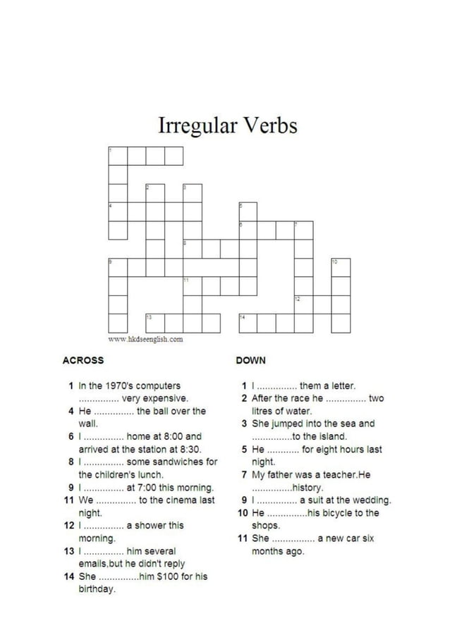 Crucigramas en ingles