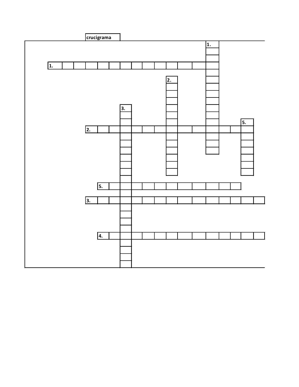 Crucigrama sin resolver Crucigrama sin resolver