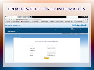 UPDATION/DELETION OF INFORMATION
 