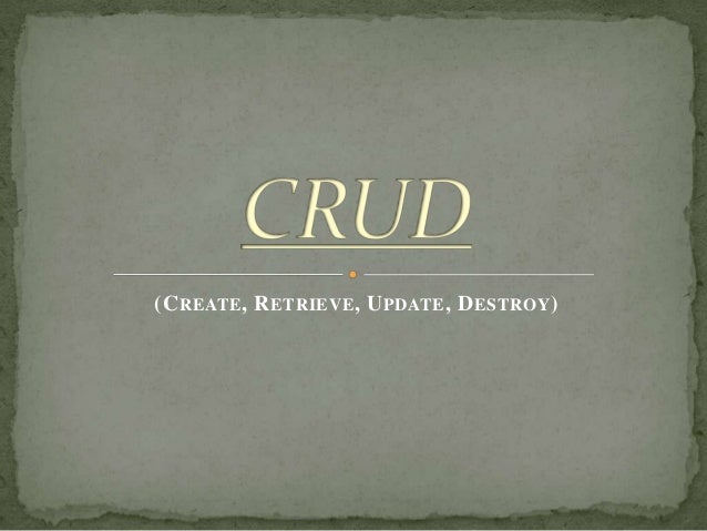  Crud  and jad