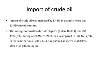 Crude oil imports in india | PPTX