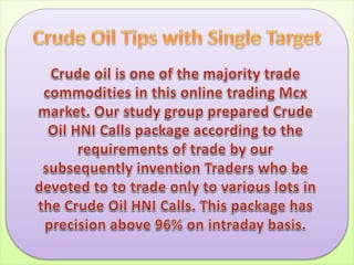 Crude oil tips with single target
