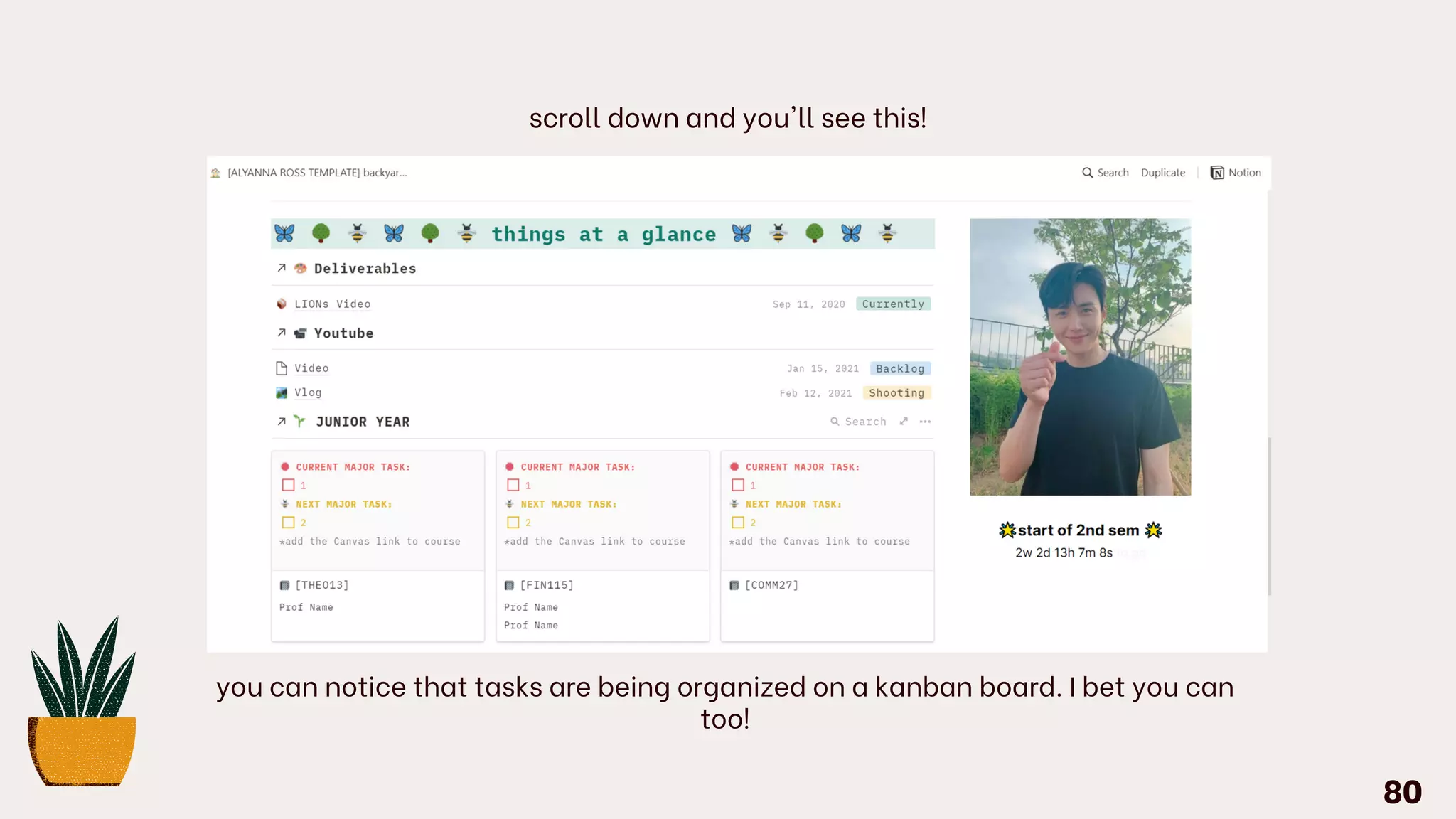 scroll down and you'll see this!
you can notice that tasks are being organized on a kanban board. I bet you can
too!
80
 