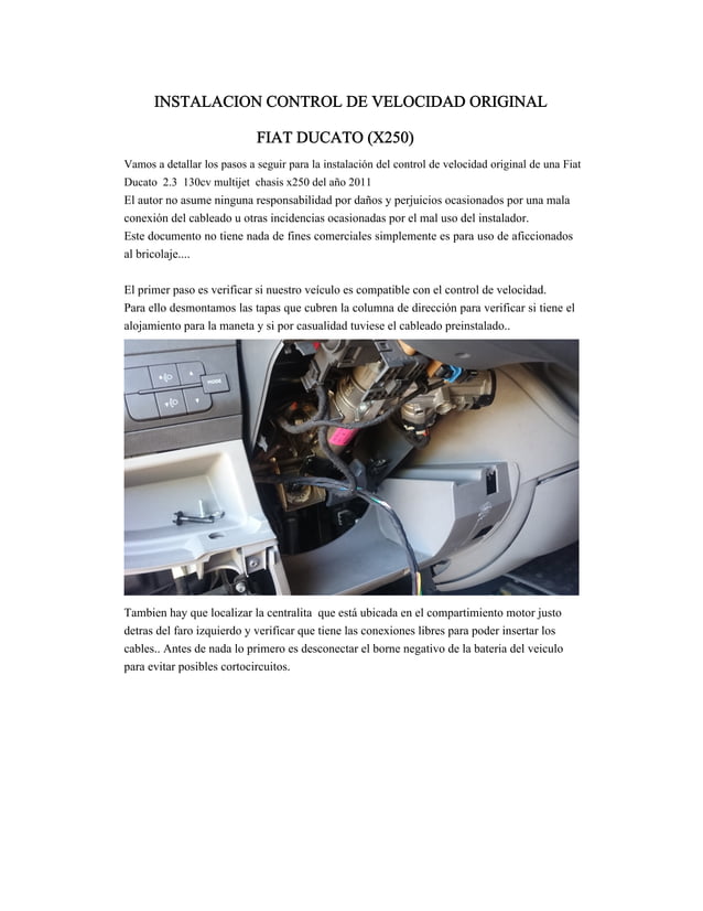 Cruise control original fiat ducato PDF