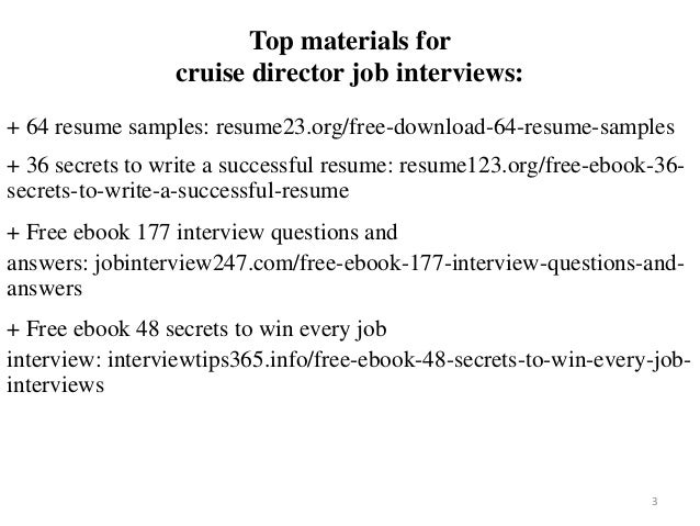 Cruise Director Resume Sample Pdf Ebook Free Download
