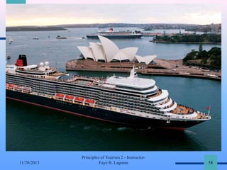 11/20/2013

Principles of Tourism 2 - InstructorFaye B. Lagman

58

 