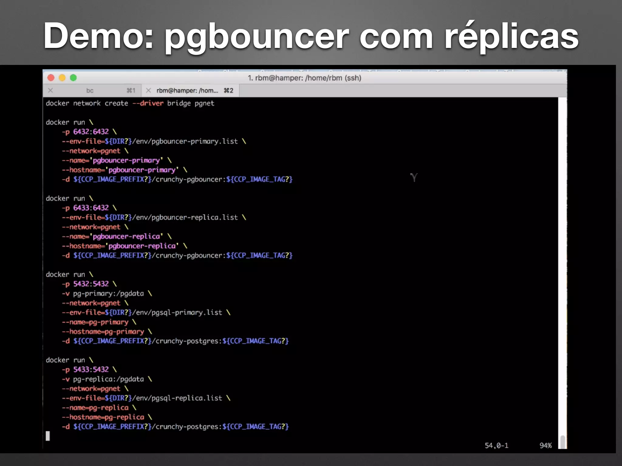 Demo: pgbouncer com réplicas 