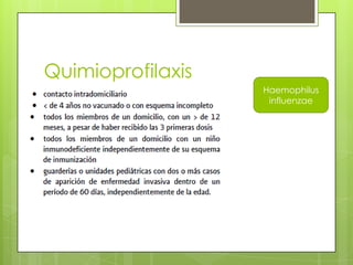 Quimioprofilaxis
Haemophilus
influenzae

 