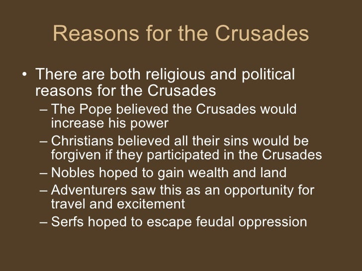 crusades causes of the crusades