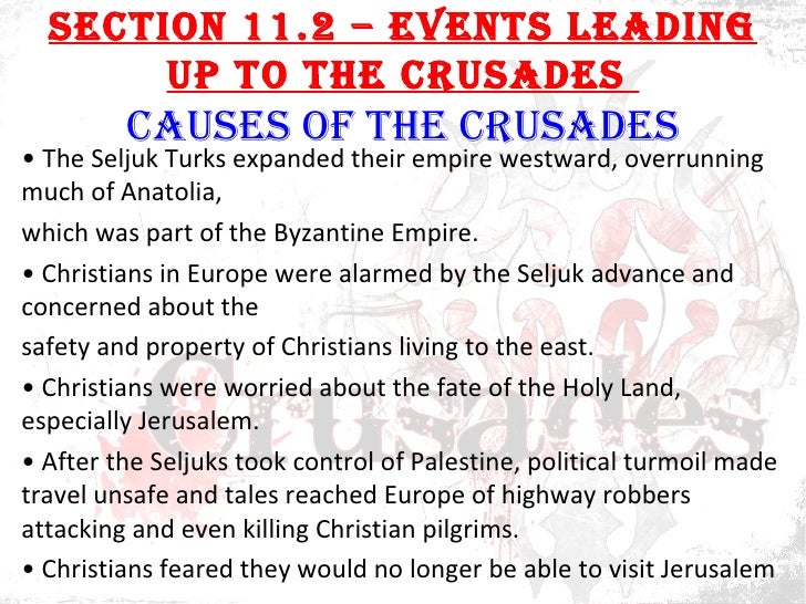 crusades web causes of the crusades