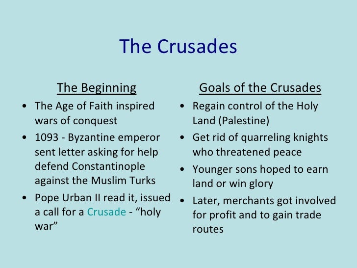 Crusades And Changes In Medieval Society