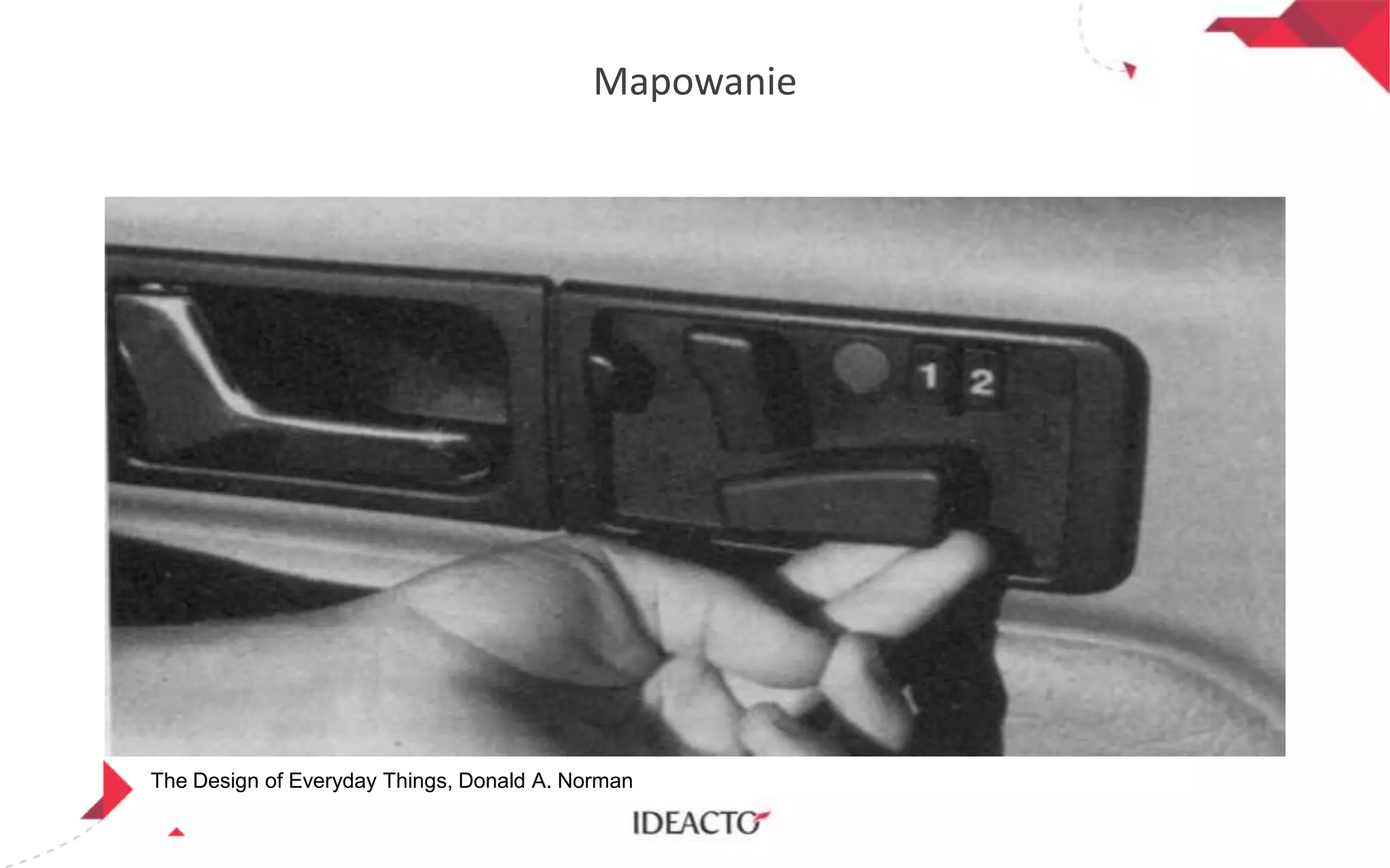 Mapowanie

The Design of Everyday Things, Donald A. Norman

 