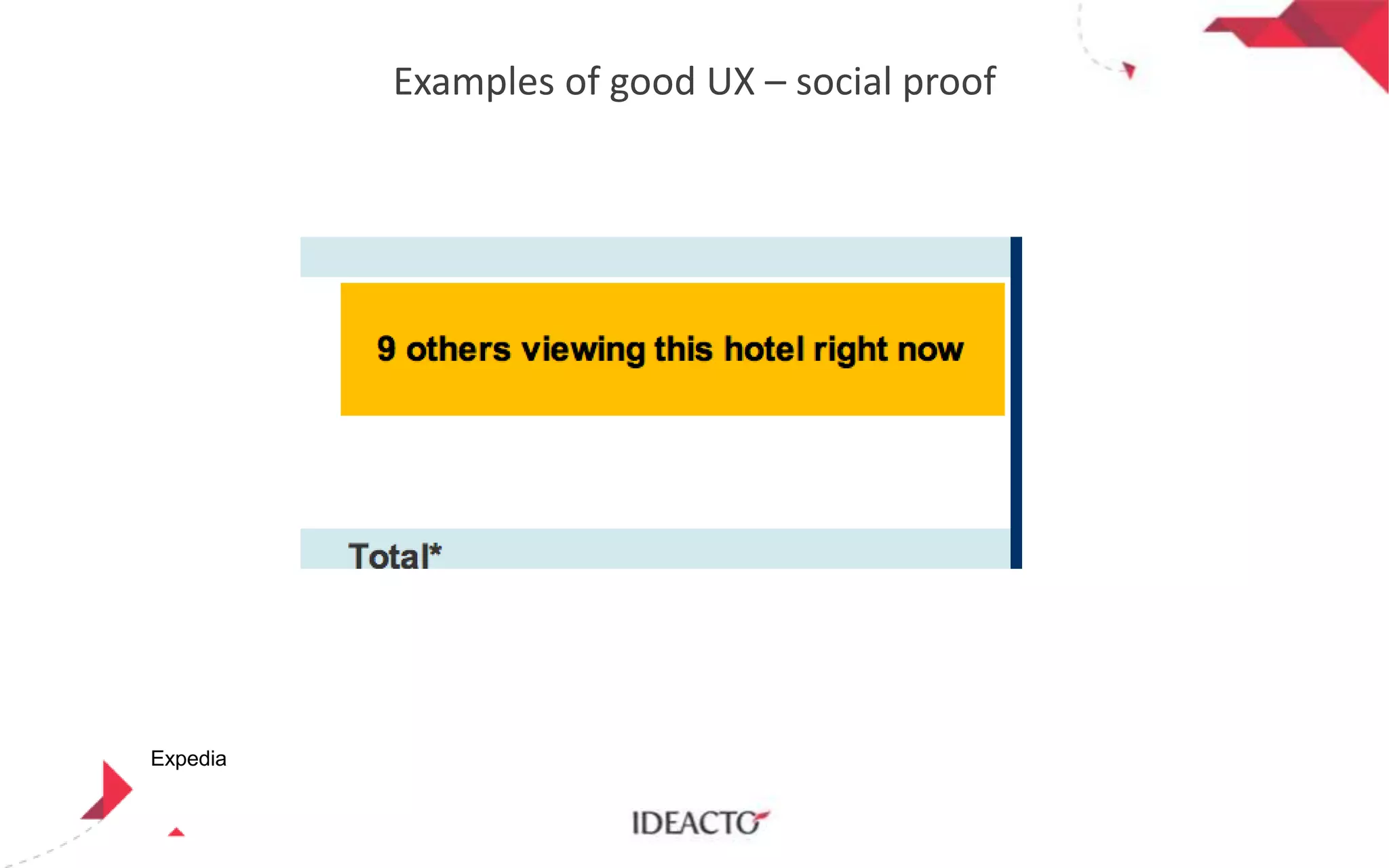 Examples of good UX – social proof

Expedia

 