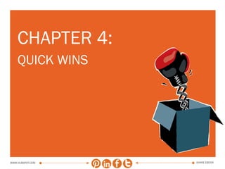 HOW TO CRUSH YOUR COMPETITORS ON SOCIAL MEDIA IN 30 DAYS   17




    chapter 4:
    quick wins




www.Hubspot.com                                                     share ebook
 