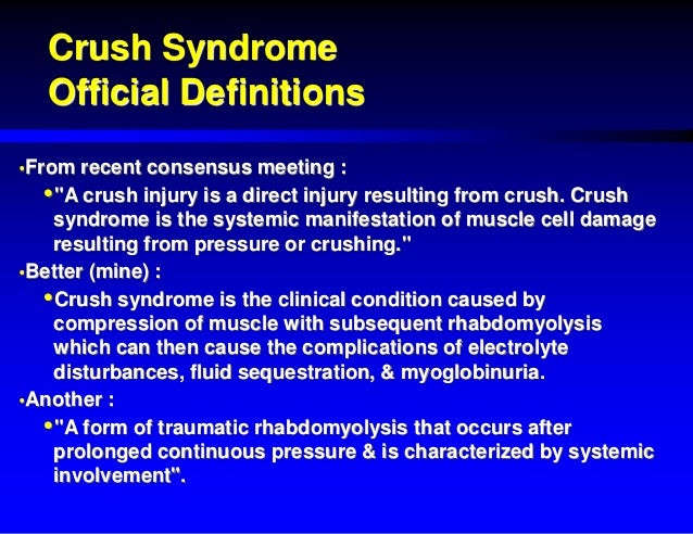 Crush injury-and-crush-syndrome - Double Crush Syndrome Signs And Symptoms