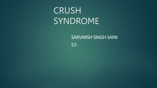 CRUSH
SYNDROME
SARVARSH SINGH SAINI
57-
 