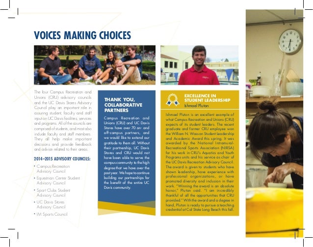 2014 2015 annual report for uc davis campus recreation and unions u uc davis flyer