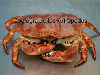 Zoología de los Artrópodos


   Manuel García-Ulloa Gámiz

           2192772
 