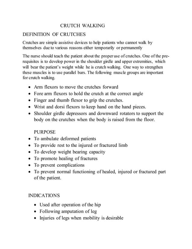 Crutch walking PDF