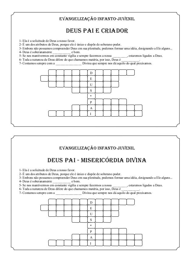 EvangEliza��o infanto-JuvEnil
DEus Pai E criaDor
1- Ela � a solicitude de Deus a nosso favor.
2- � um dos atributos de Deu...