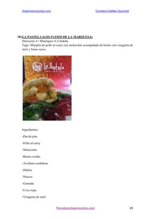 Cruzcampo Córdoba Califato Gourmet, Establecimientos Participantes