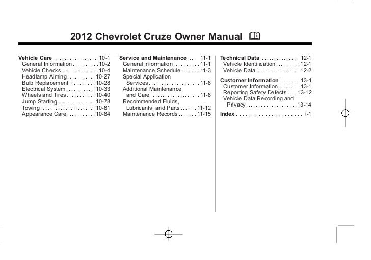 2011 chevy cruze maintenance manual