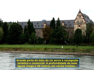Grande parte do leito do rio serve à navegação turística e comercial. A profundidade de suas águas chega a 40 metros em vários trechos... 